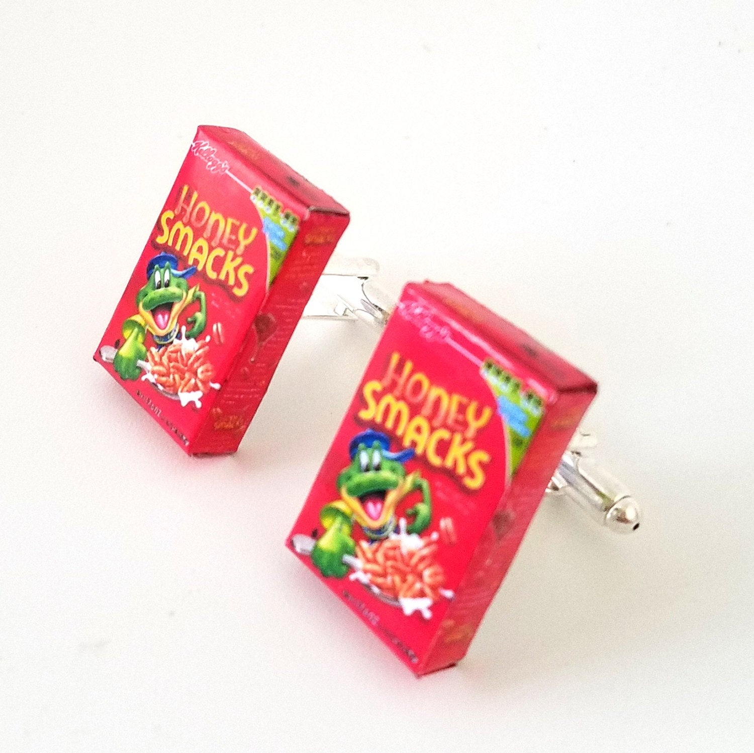 Miniature Honey Smacks Frog Cereals Cufflinks