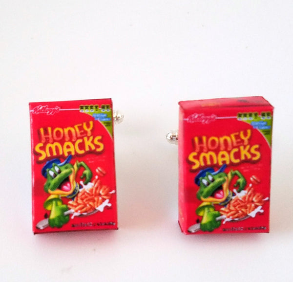 Miniature Honey Smacks Frog Cereals Cufflinks