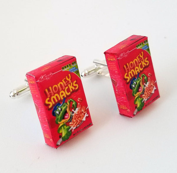 Miniature Honey Smacks Frog Cereals Cufflinks