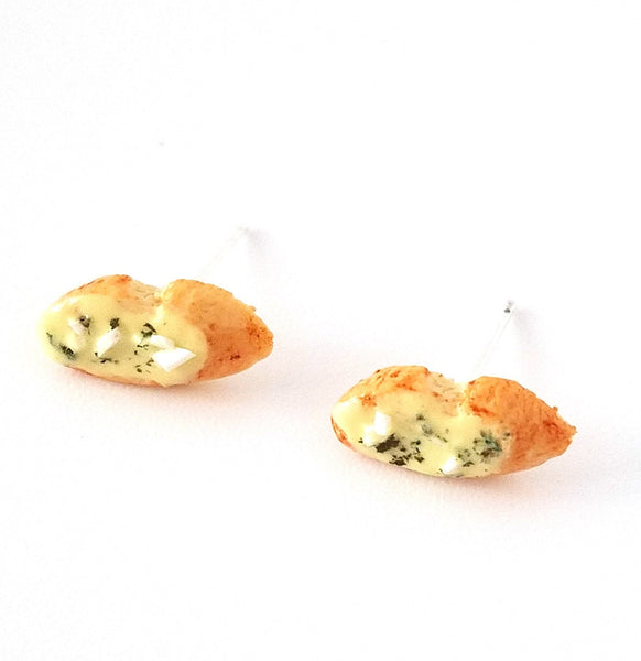 Miniature Food Jewelry, Garlic Bread Toast earrings