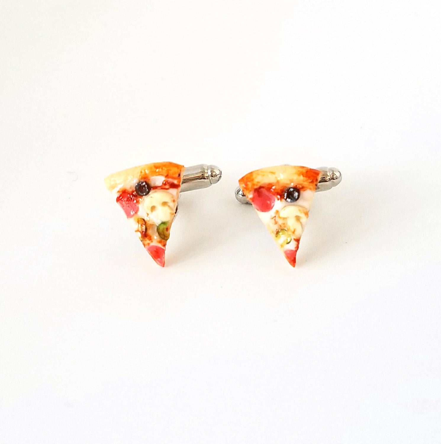 Miniature Supreme Pizza Cufflinks