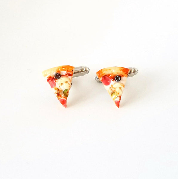 Miniature Supreme Pizza Cufflinks