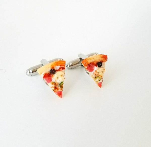 Miniature Supreme Pizza Cufflinks