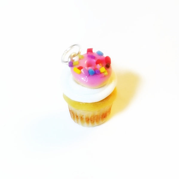 Miniature Villiana Strawberry Pink Sprinkles donut Cupcake charm