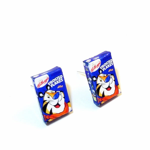 Miniature Frosted Flakes Cereals Earrings, miniature food jewelry