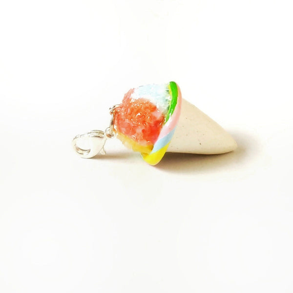 Miniature Pastel Rainbow Snow Cone Charm