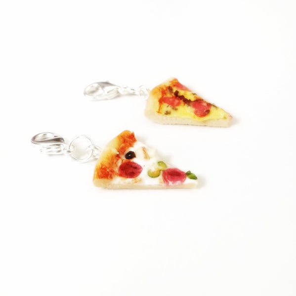 Miniature Supreme and Pepperoni Pizza Charm,