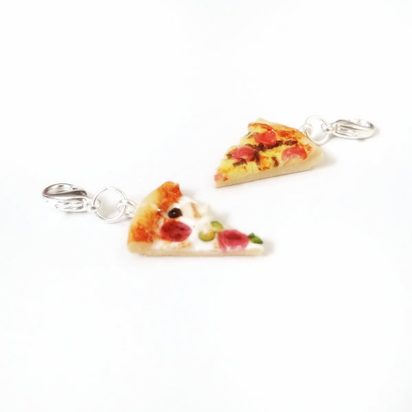 Miniature Supreme and Pepperoni Pizza Charm,