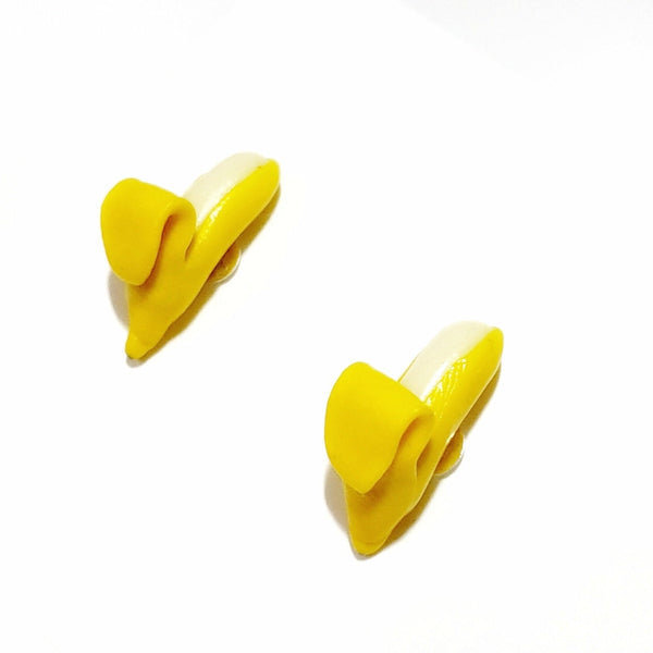 Banana Stud Earrings -Miniature food earrings,mini food jewelry,fruit,earrings,accessories