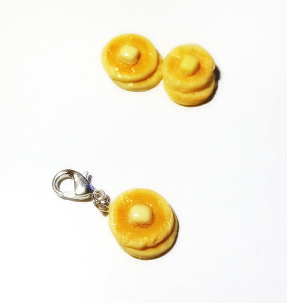 Miniature Double Stack Butter Pancake Charm or necklace, Miniature food jewelry, pancake charm, pendants, breakfast charm, Polymer clay