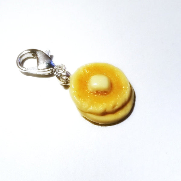 Miniature Double Stack Butter Pancake Charm or necklace, Miniature food jewelry, pancake charm, pendants, breakfast charm, Polymer clay