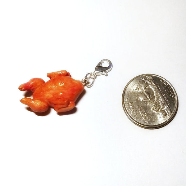 Miniature Thanksgiving Turkey Charm or necklace,Roasted Turkey charm