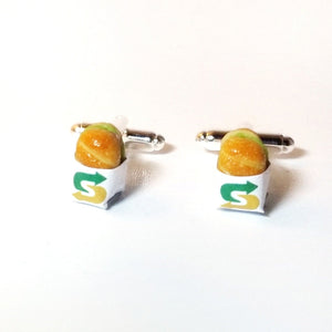 Miniature Food Subway Sandwich (New logo) Cufflinks