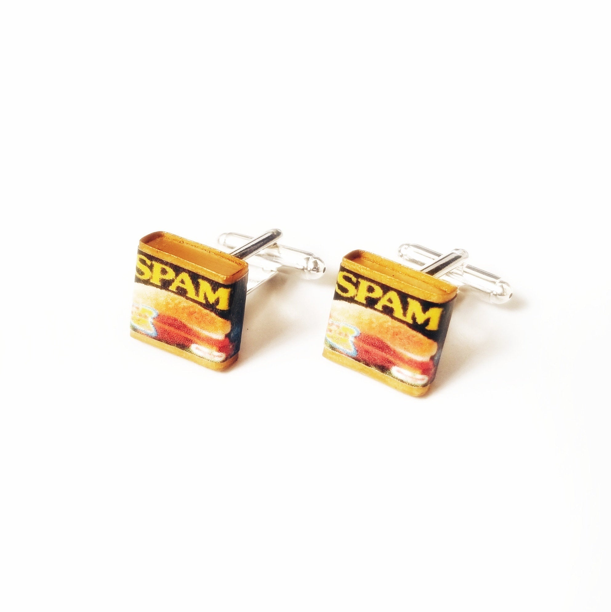 Miniature Can of Spam Cufflinks,wedding cufflinks, gifts, lunch meat, breakfast, lunch