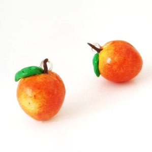 Miniature Food Peach Charm- miniature food jewelry - kawaii Cute food charm - Polymer clay food charm- Peach Fruit pendant