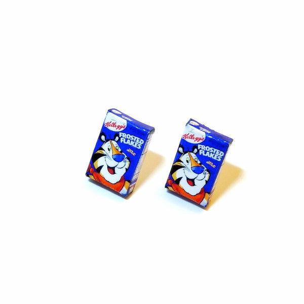 Miniature Frosted Flakes Cereals Earrings, miniature food jewelry