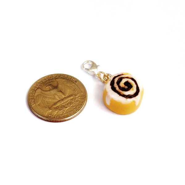 Miniature Cinnamon Roll Charm or necklace, Miniature food jewelry