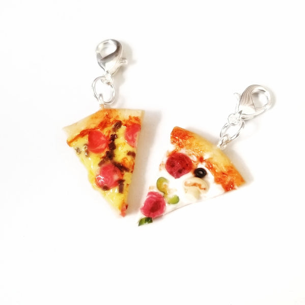 Miniature Supreme and Pepperoni Pizza Charm,