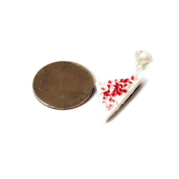 Miniature Food Peppermint Bark Charm- miniature food jewelry - kawaii Cute food charm - Polymer clay food charm- candy pendant