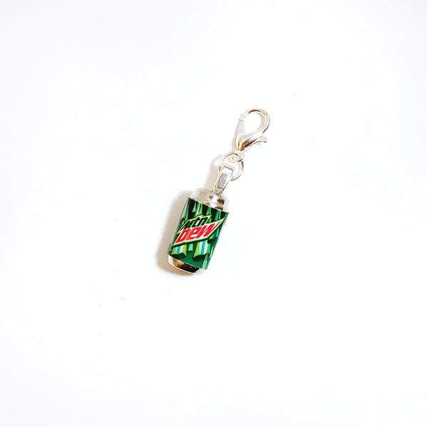 Miniature Mountain Dew Soda Charm- Miniature food jewelry- Kawaii charms-Food Drink Jewelry