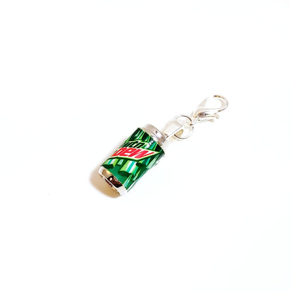 Miniature Mountain Dew Soda Charm- Miniature food jewelry- Kawaii charms-Food Drink Jewelry