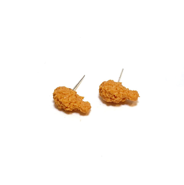 Miniature Food Fried Chicken Stud Earrings, Miniature food jewelry, fake food jewelry, Clay jewelry,  Fast food, Stud earrings