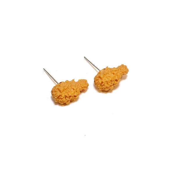 Miniature Food Fried Chicken Stud Earrings, Miniature food jewelry, fake food jewelry, Clay jewelry,  Fast food, Stud earrings