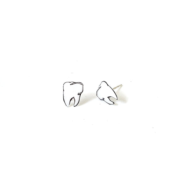 Miniature Tiny Tooth Stud Earrings,miniature jewelry,teeth earrings, post tooth jewelry, dentist