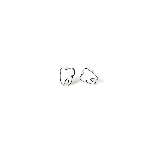 Miniature Tiny Tooth Stud Earrings,miniature jewelry,teeth earrings, post tooth jewelry, dentist