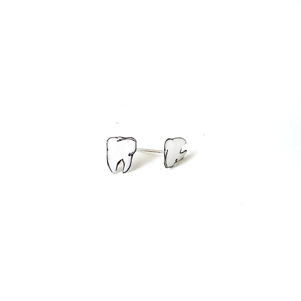 Miniature Tiny Tooth Stud Earrings,miniature jewelry,teeth earrings, post tooth jewelry, dentist