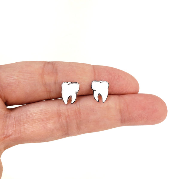 Miniature Tiny Tooth Stud Earrings,miniature jewelry,teeth earrings, post tooth jewelry, dentist