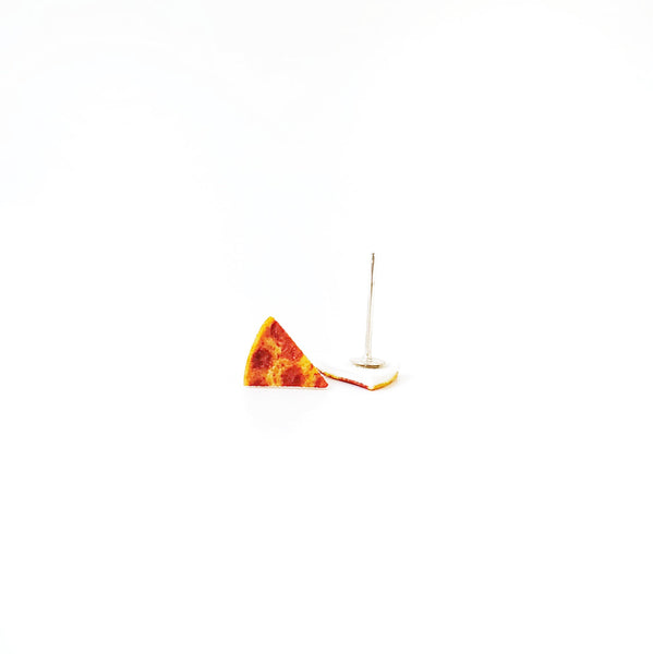 Miniature Pepperoni Pizza Stud Earrings