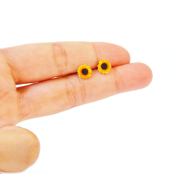 Miniature Sunflower Stud Earrings