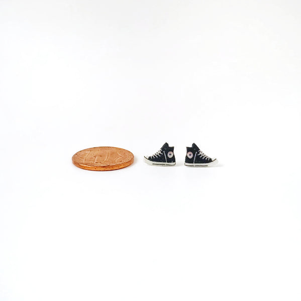 Miniature Sneakers Stud Earrings Shrink Plastic