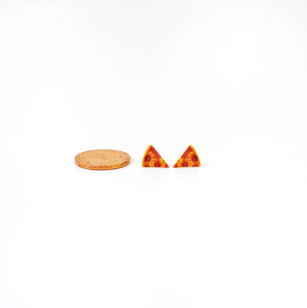 Miniature Pepperoni Pizza Stud Earrings