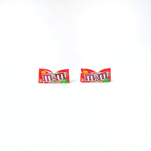 Miniature M&M Red Peanut Butter Earrings