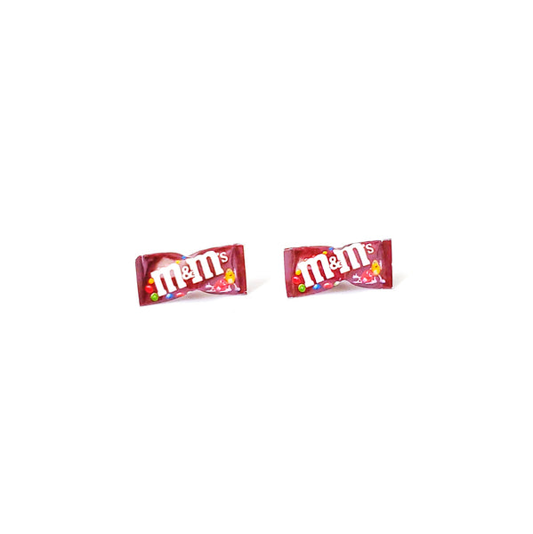 Miniature M&M Brown Chocolate Earrings