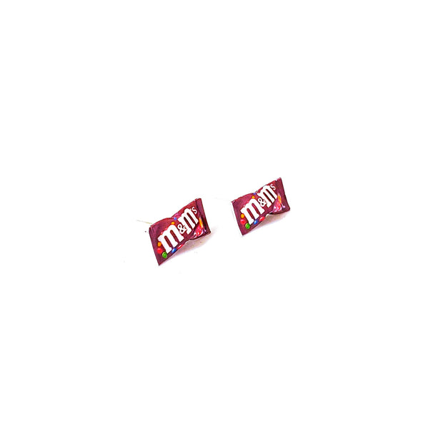 Miniature M&M Brown Chocolate Earrings