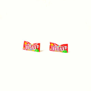 Miniature M&M Red Peanut Butter Earrings