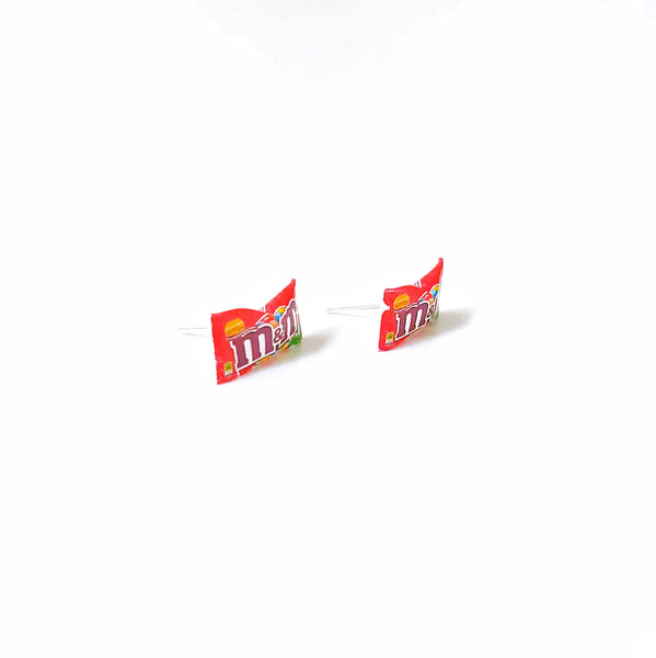 Miniature M&M Red Peanut Butter Earrings