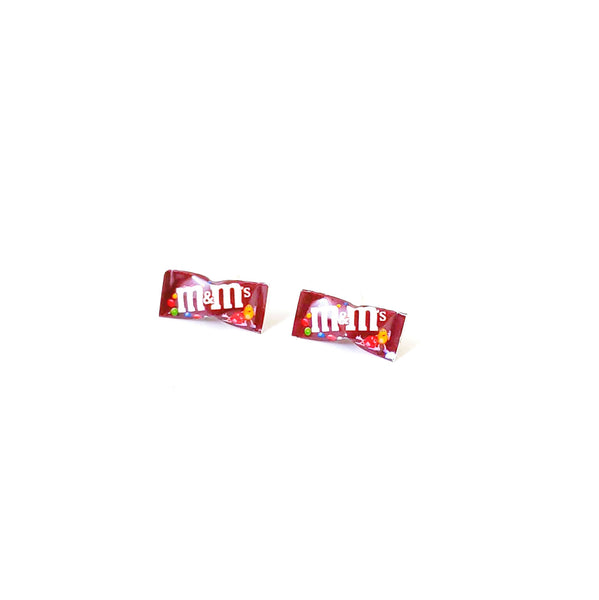 Miniature M&M Brown Chocolate Earrings