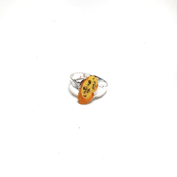 Miniature Food Jewelry, Garlic Bread Toast Ring