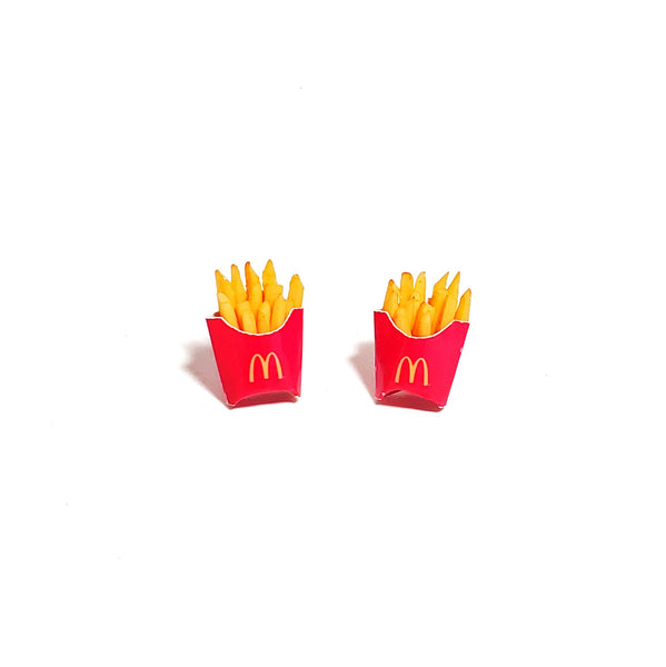 Miniature French Fries with M Fast Food Earrings,miniature food earrings,miniature food jewelry