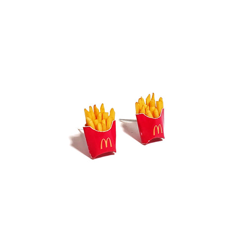 Miniature French Fries with M Fast Food Earrings,miniature food earrings,miniature food jewelry