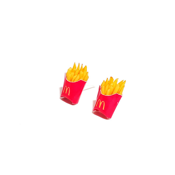 Miniature French Fries with M Fast Food Earrings,miniature food earrings,miniature food jewelry