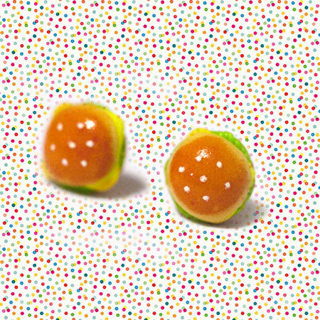 Miniature Cheese Burger Fast Food Earrings