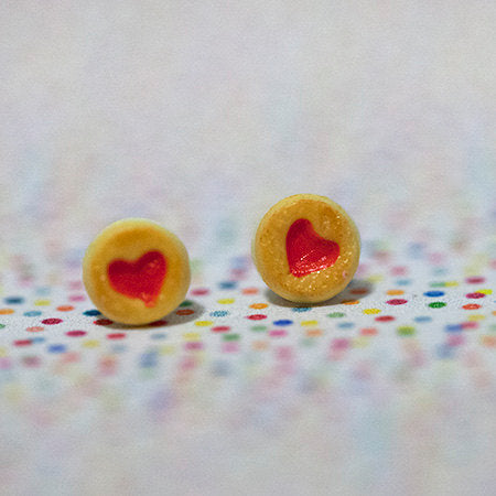 Miniature Food Earrings Strawberry Jam Cookies