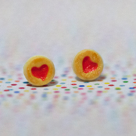 Miniature Food Earrings Strawberry Jam Cookies