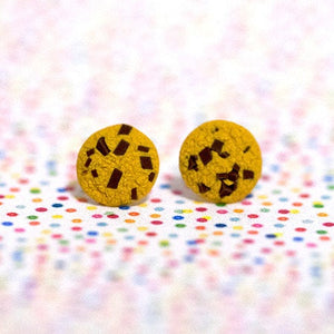 Miniature Food Earrings Chocolate Chip Cookies