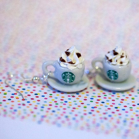 Miniature Starbucks Cappuccino Earrings